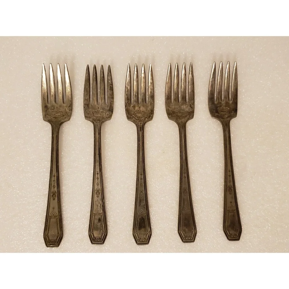 Monroe Silver Co Lot Of 5 Salad Forks Vtg Company Pattern‎